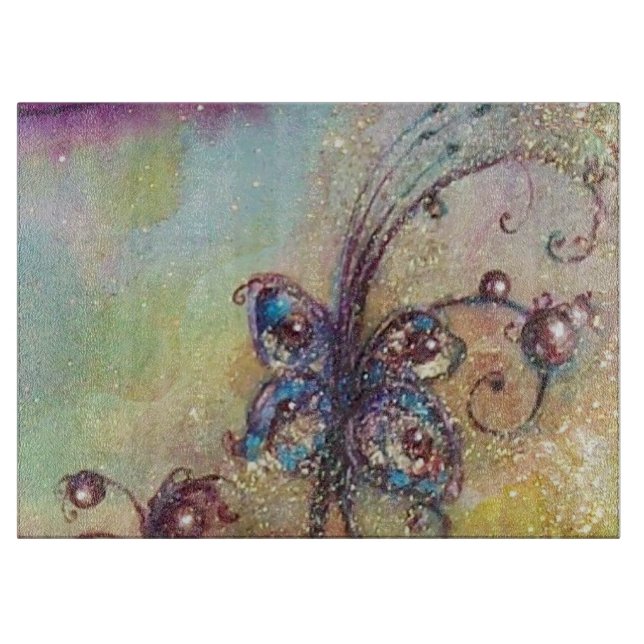 GARDEN OF THE LOST SHADOWS -MAGIC BUTTERFLY PLANT CUTTING BOARD (Front)