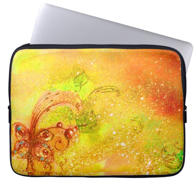 GARDEN OF THE LOST SHADOWS /MAGIC BUTTERFLY PLANT LAPTOP SLEEVE (Front)
