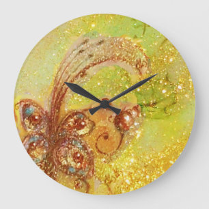 GARDEN OF THE LOST SHADOWS,MAGIC BUTTERFLY PLANT LARGE CLOCK