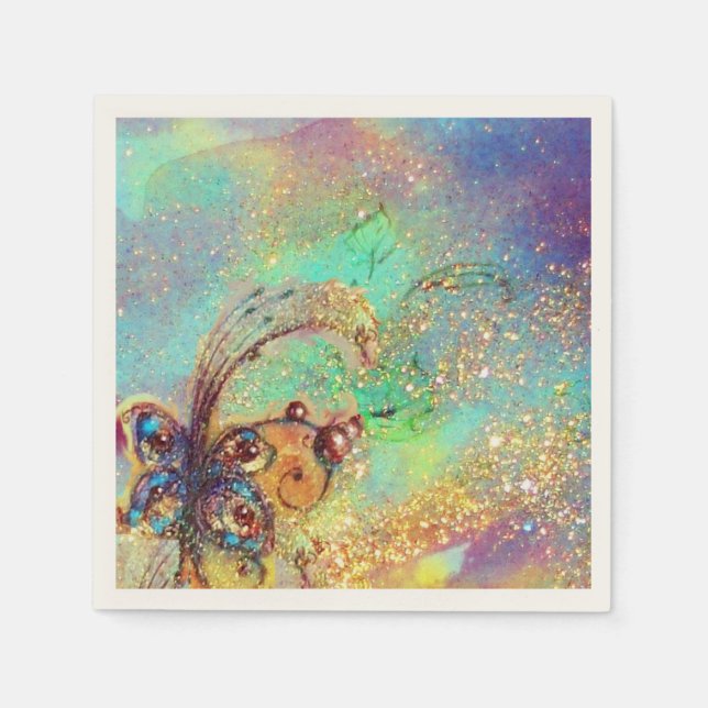 GARDEN OF THE LOST SHADOWS MAGIC BUTTERFLY PLANT NAPKIN (Front)