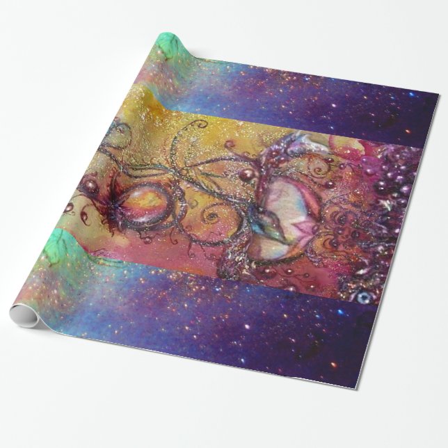 GARDEN OF THE LOST SHADOWS -MAGIC BUTTERFLY PLANT WRAPPING PAPER (Unrolled)