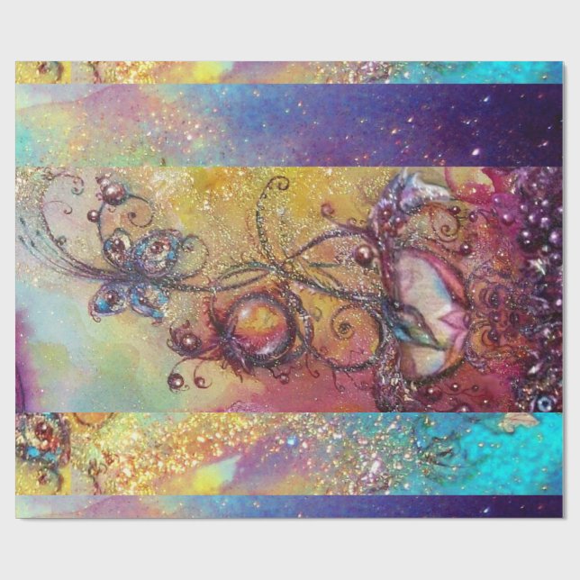 GARDEN OF THE LOST SHADOWS -MAGIC BUTTERFLY PLANT WRAPPING PAPER (Flat)