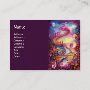 GARDEN OF THE LOST SHADOWS / MAGIC STAIRS pink red Business Card