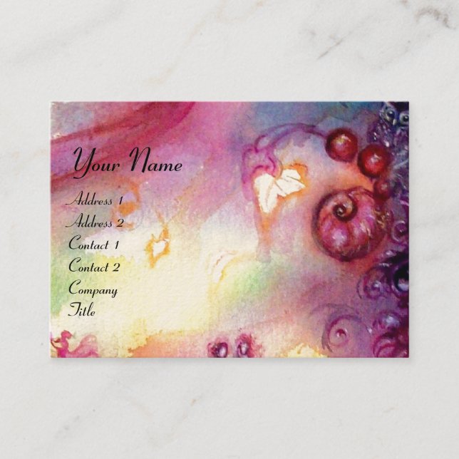 GARDEN OF THE LOST SHADOWS / MAGIC STAIRS pink red Business Card (Front)