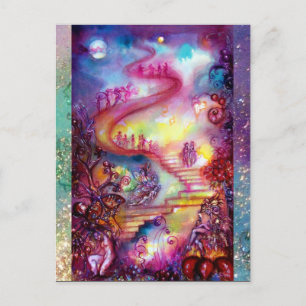GARDEN OF THE LOST SHADOWS Mystic Stairs Invitation Postcard