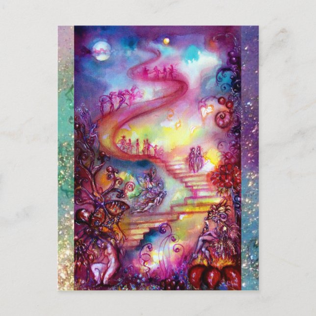 GARDEN OF THE LOST SHADOWS / MYSTIC STAIRS POSTCARD (Front)