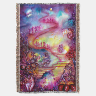 GARDEN OF THE LOST SHADOWS / MYSTIC STAIRS THROW BLANKET