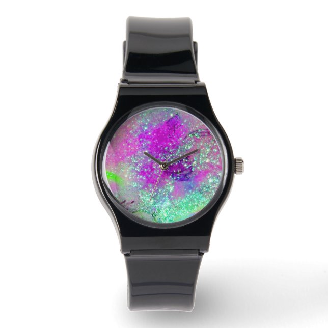 GARDEN OF THE LOST SHADOWS - Pink Purple Aqua Blue Watch (Front)