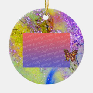 GARDEN OF THE LOST SHADOWS Purple Photo Template Ceramic Ornament