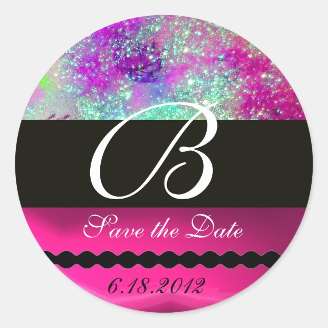 GARDEN OF THE LOST SHADOWS -SAVE THE DATE MONOGRAM CLASSIC ROUND STICKER (Front)