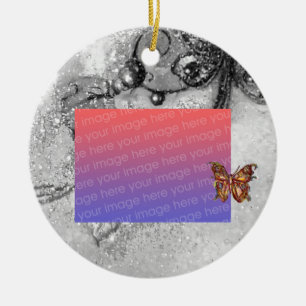 GARDEN OF THE LOST SHADOWS  White Photo Template Ceramic Tree Decoration