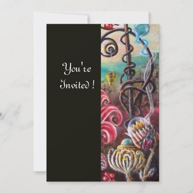 GARDEN OF THE MELISSA 2, Black, White,Fuchsia Invitation (Front)