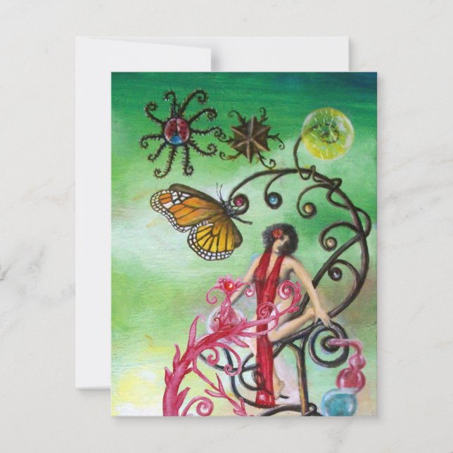 GARDEN OF THE MELISSA 2,  red ,pink green white Invitation (Front)