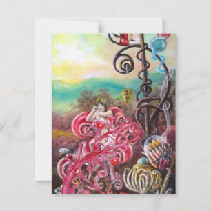 GARDEN OF THE MELISSA, bright red ,pink Invitation