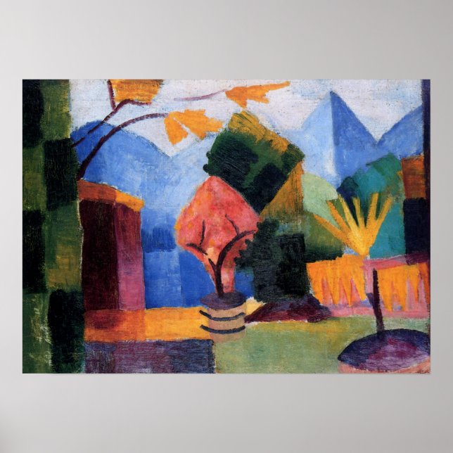 Garden on Lake Thun by August Macke Poster (Front)