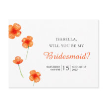 Garden orange flowers. Will you be my bridesmaid