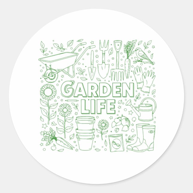 Garden Pack Classic Round Sticker (Front)