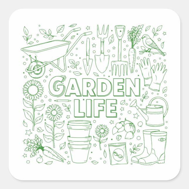 Garden Pack Square Sticker (Front)