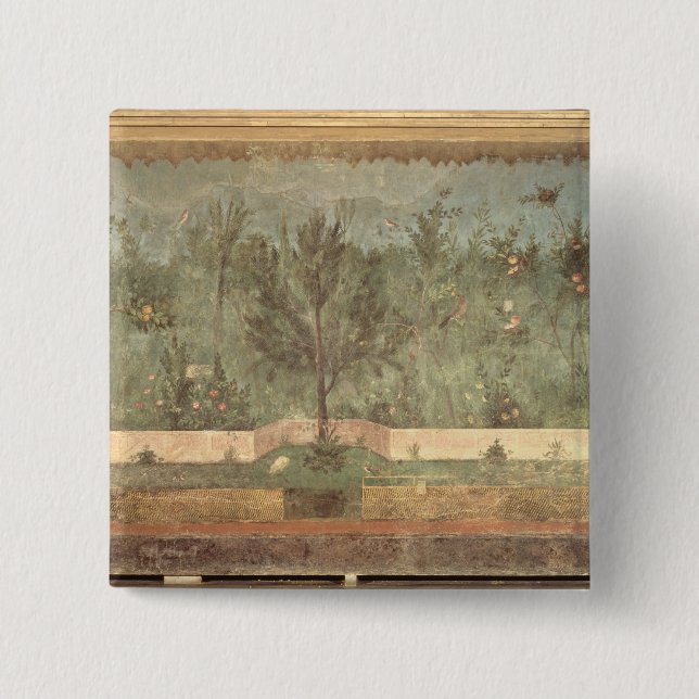 Garden Paintings from the  'Villa of Livia' 15 Cm Square Badge (Front)