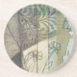Garden Panel with Leaves, Flowers, and Grass Coaster