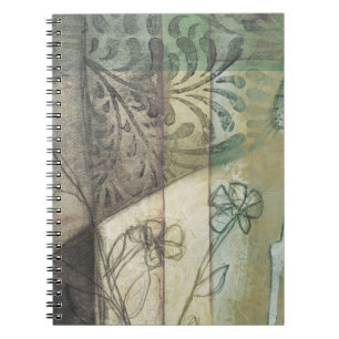 Garden Panel with Leaves, Flowers, and Grass Notebook