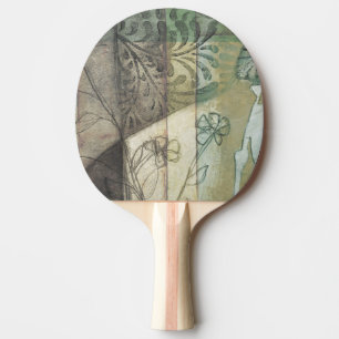 Garden Panel with Leaves, Flowers, and Grass Ping Pong Paddle