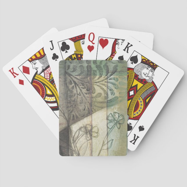 Garden Panel with Leaves, Flowers, and Grass Playing Cards (Back)