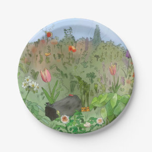 garden paper plate