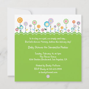 Garden Party Baby Shower Invitation Card