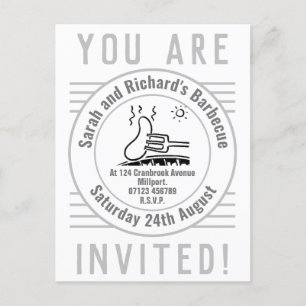 Garden Party Barbecue Invitation Postcard