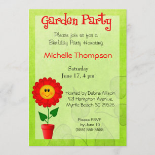 Garden Party  Birthday Invitations