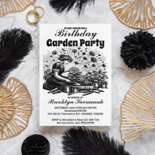 Garden Party Bloom Gardeners Party Invitation Postcard