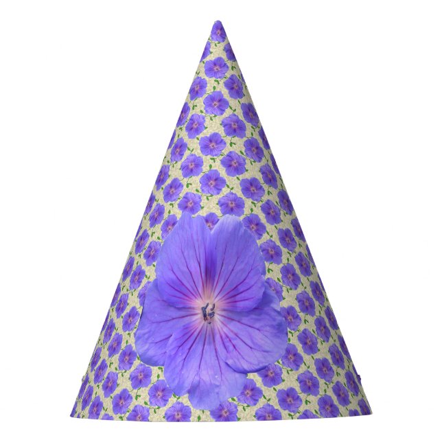 Garden Party Blue Flower on any Colour Hat (Front)