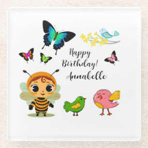 Garden Party Children Celebration Glass Coaster