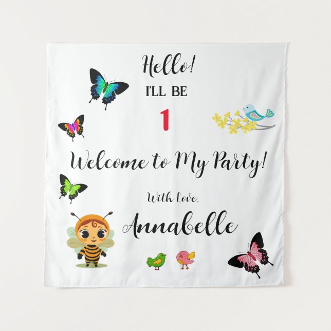 Garden Party Children Celebration Tapestry (Front)