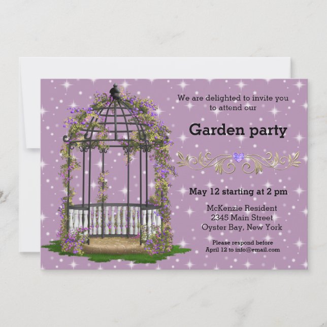 Garden Party * CHOOSE your background colour Invitation (Front)