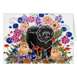 GARDEN PARTY Chow -  Art cards by Sandra Miller