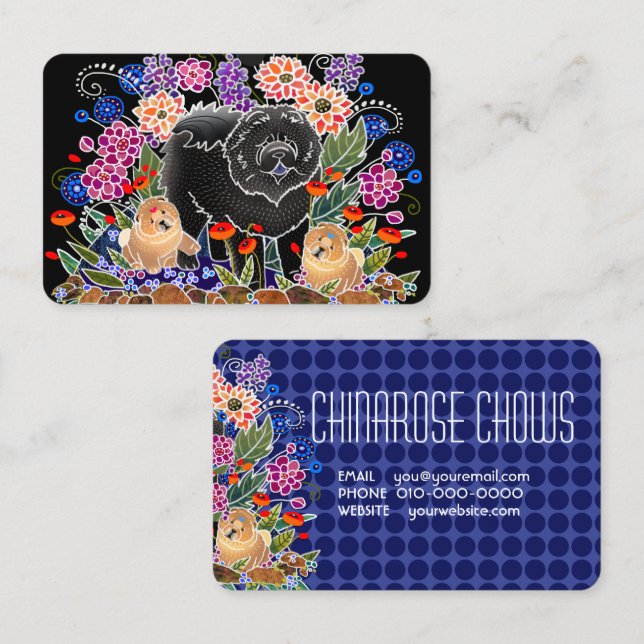 GARDEN PARTY chow business cards - CUSTOMIZE IT (Front/Back)