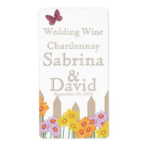 Garden Party Collection Wedding Wine Label