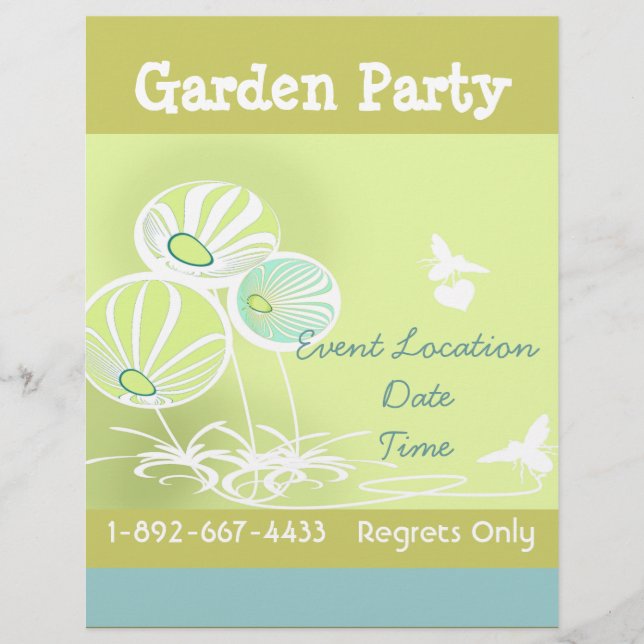 Garden Party Flowers and Bees Flyer (Front)