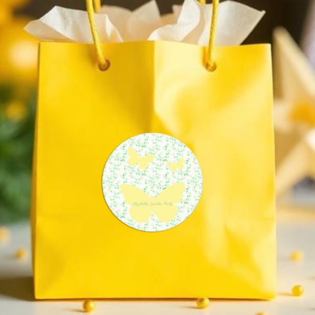 Garden Party Gender Neutral Baby Shower Classic Round Sticker (Creator Uploaded)