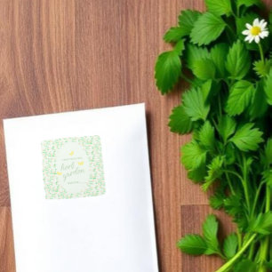 Garden Party Gender Neutral Baby Shower Square Sticker