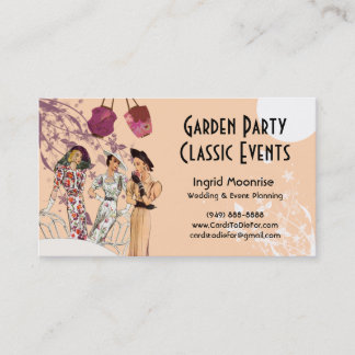 Garden Party in Peach and Plum Business Card
