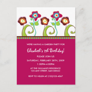 Garden Party Invitation Postcard