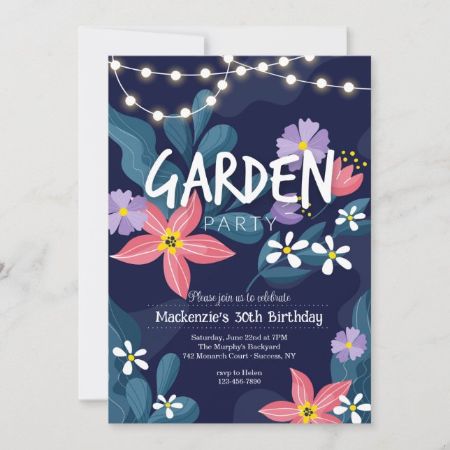 Garden Party Night Invitation (Front)