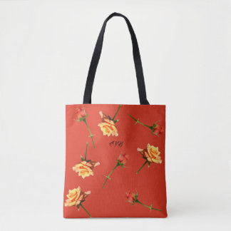 "Garden Party" Roses All Over Print Tote