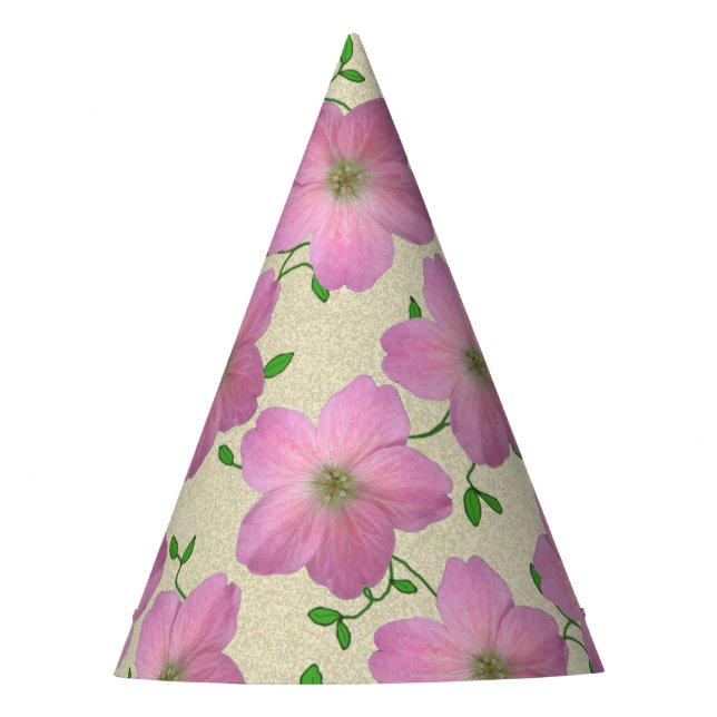 Garden Party Sweet Pink Flower on any Colour Party Hat (Front)