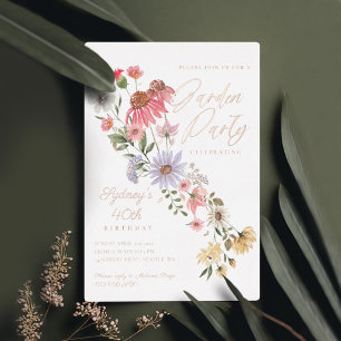 Garden Party Watercolor Wildflower Floral Birthday
