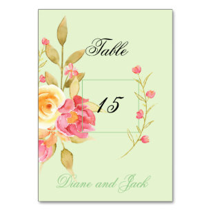 Garden Party Wedding Table Number
