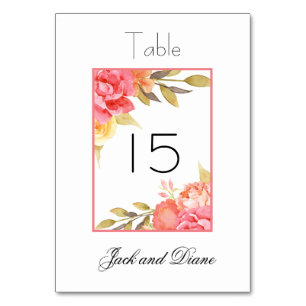 Garden Party Wedding Table Number